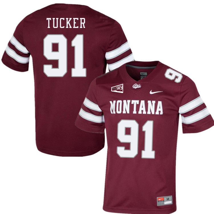 Montana Grizzlies #91 Jaxon Tucker College Football Jerseys Stitched Sale-Maroon